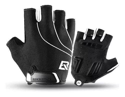 Guantes cortos de Ciclismo Rockbros blanco/negro