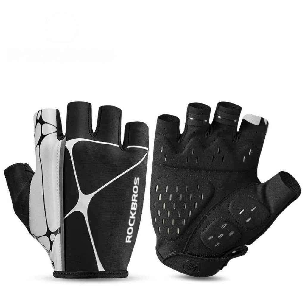 Guantes Cortos Rockbros Negro Lineas Blancas